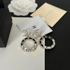 Diamond hoop earrings