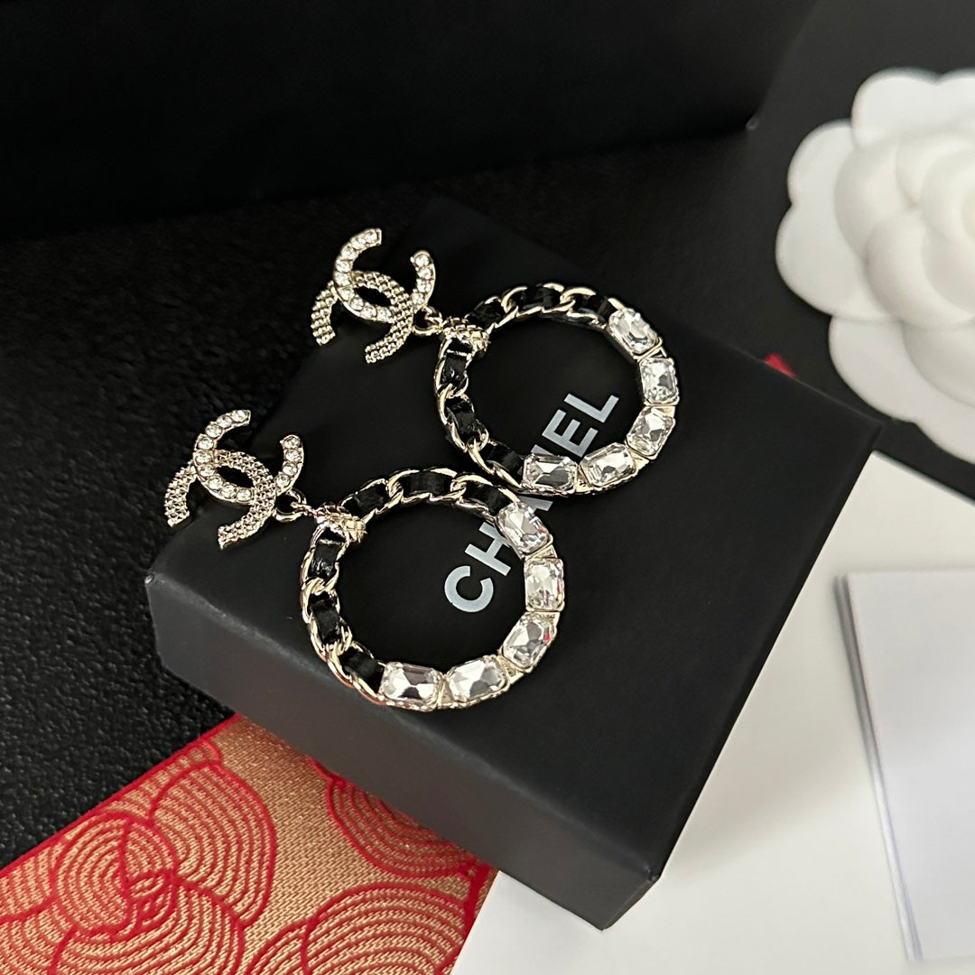 Diamond hoop earrings