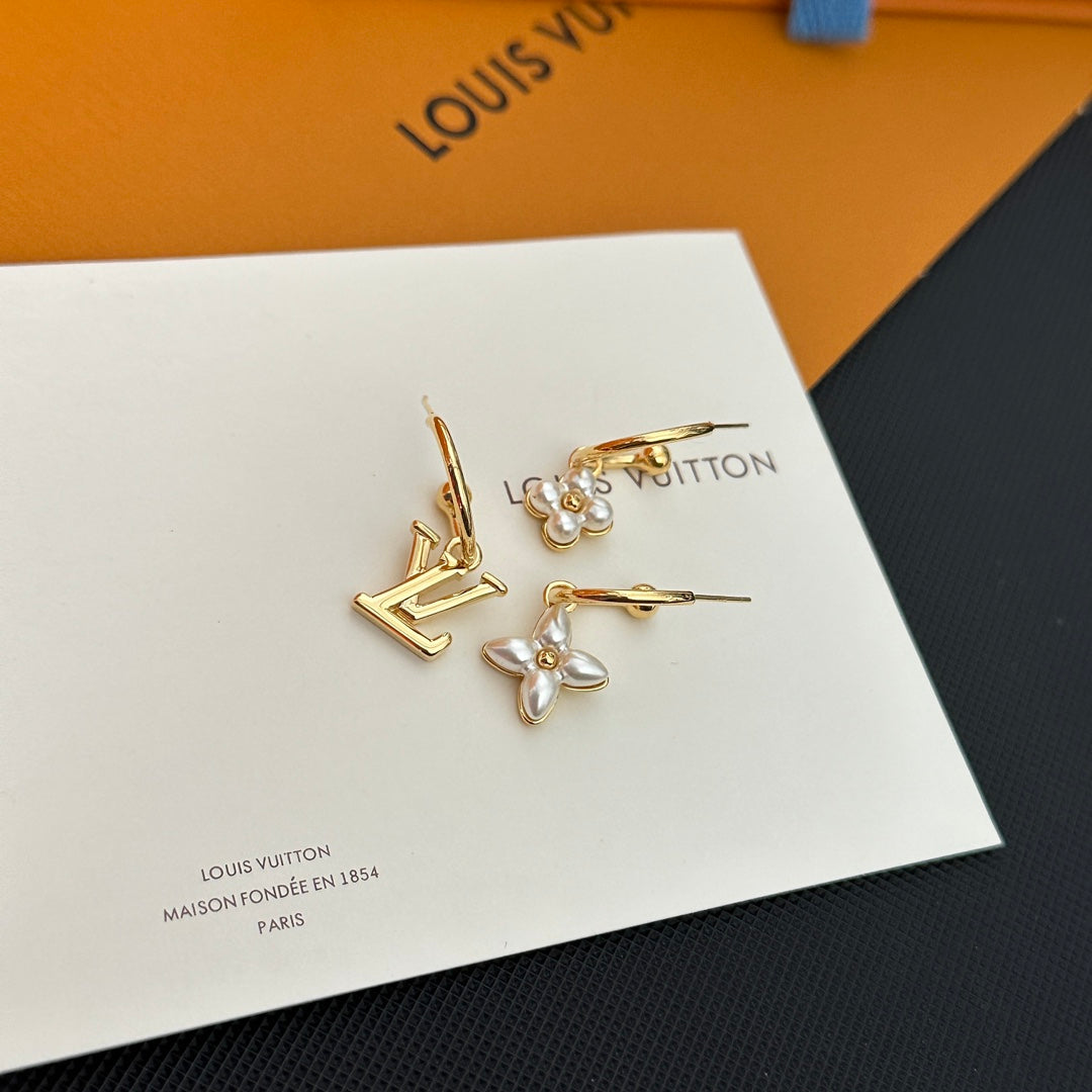 Floral three-piece earring set