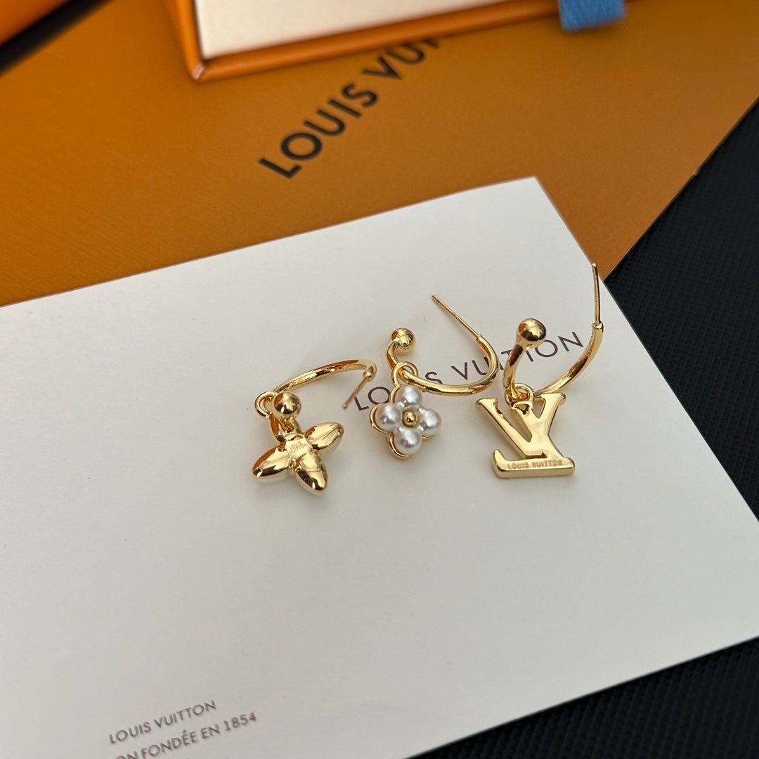 Floral three-piece earring set