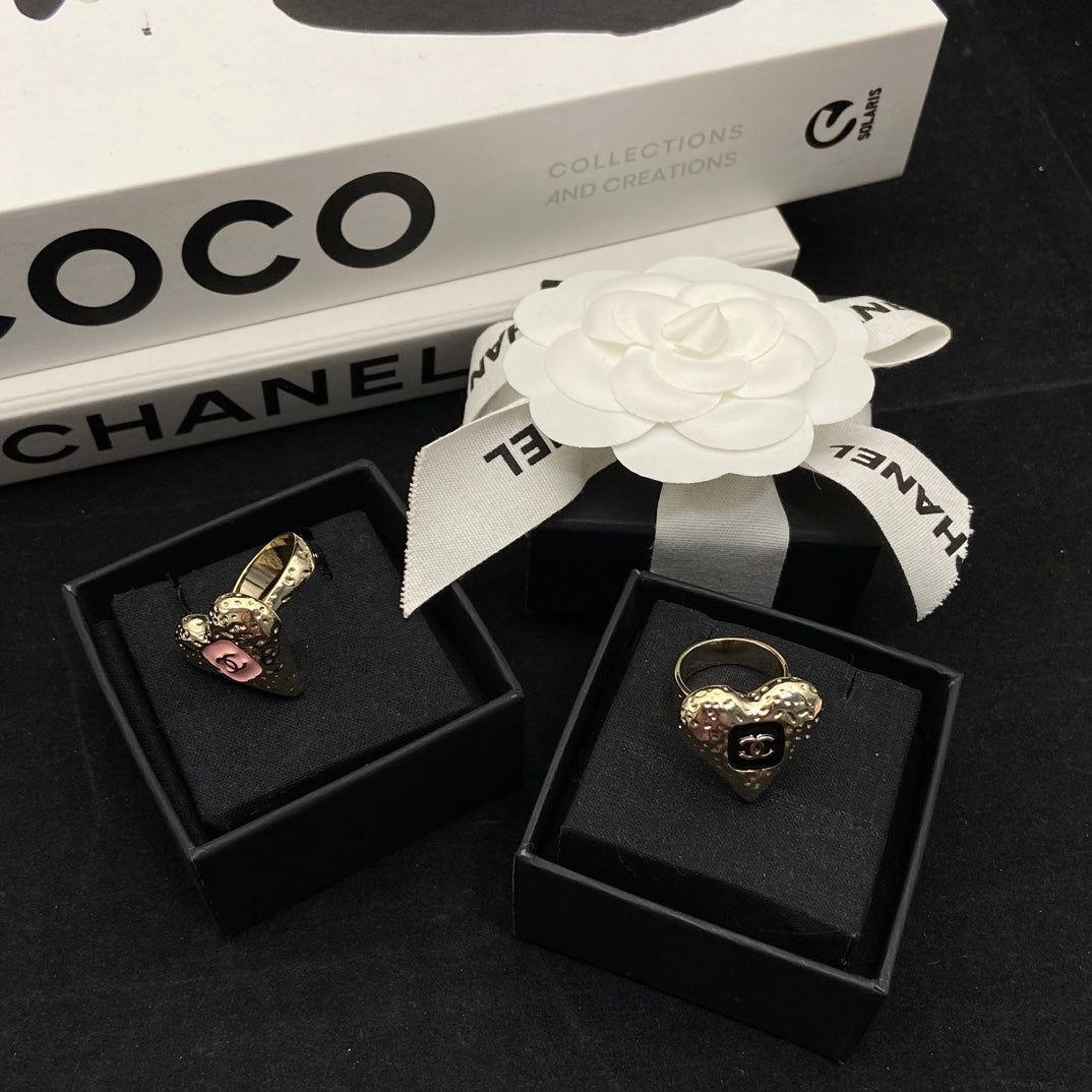 Lava Enamel Heart Ring