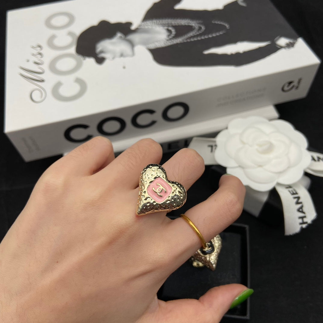 Lava Enamel Heart Ring