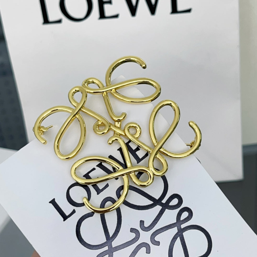 Versatile Gold Monogram Brooch