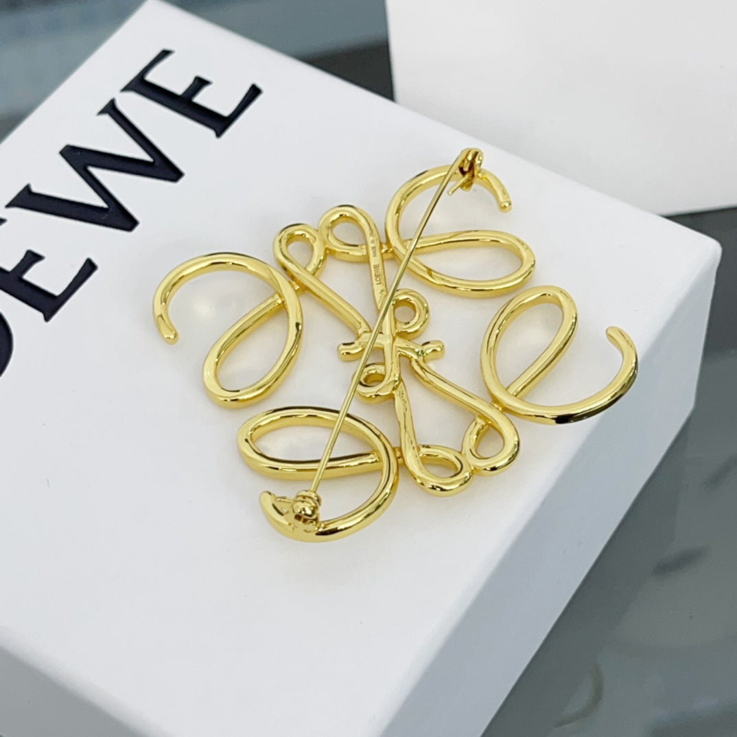Versatile Gold Monogram Brooch