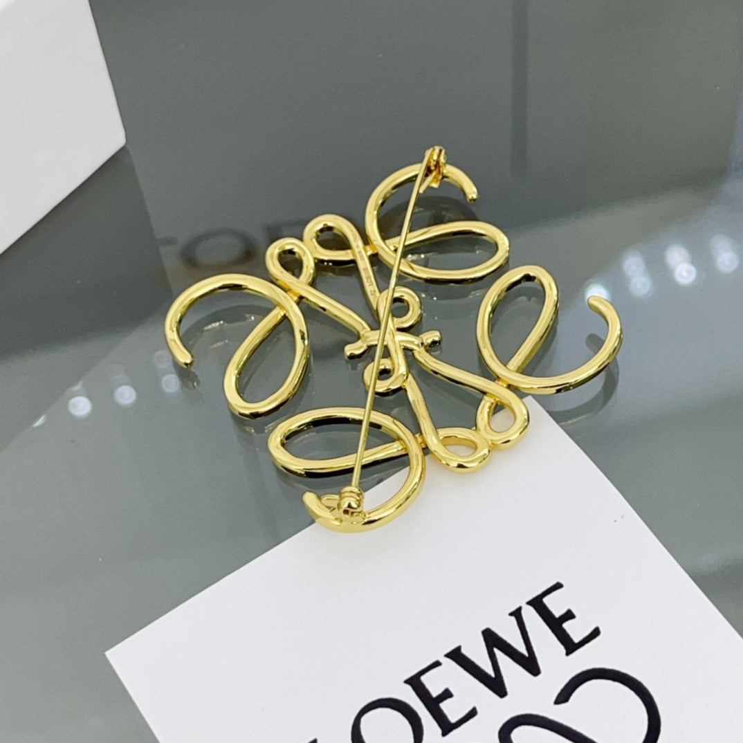 Versatile Gold Monogram Brooch