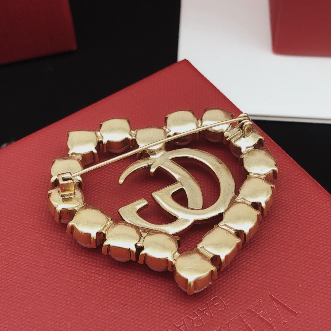 Pearl Heart Brooch
