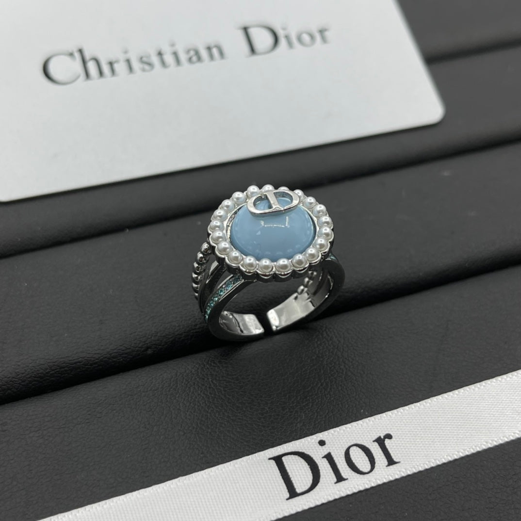 Monogram Pearl Open Ring