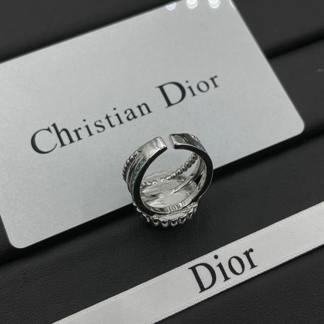Monogram Pearl Open Ring