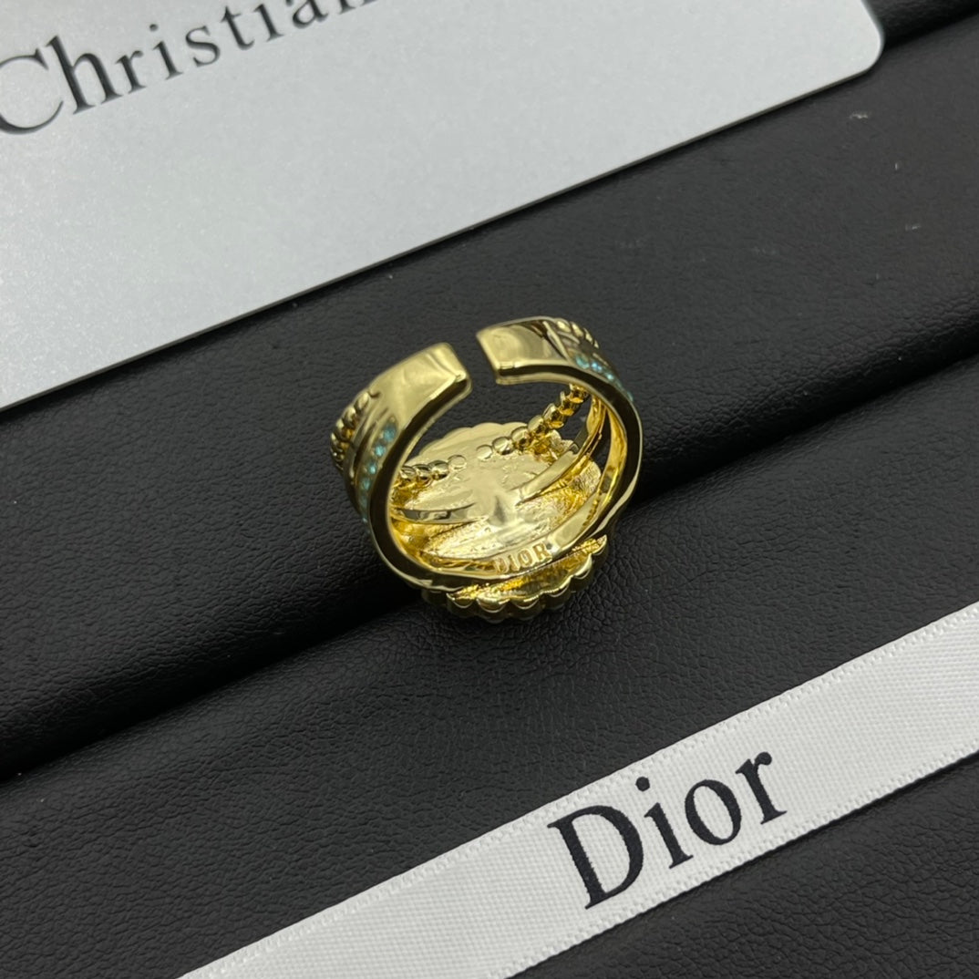 Monogram Pearl Open Ring