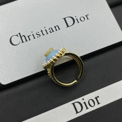 Monogram Pearl Open Ring