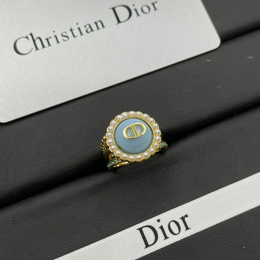 Monogram Pearl Open Ring