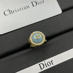 Monogram Pearl Open Ring