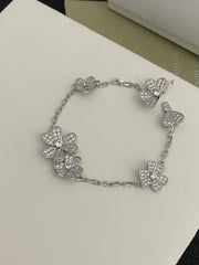 2 Colors Five-Flower Diamond Bracelet