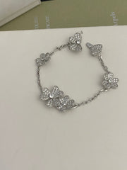 2 Colors Five-Flower Diamond Bracelet