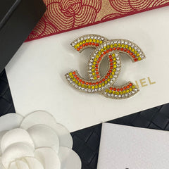 Fashionable Colored Diamond Brooch