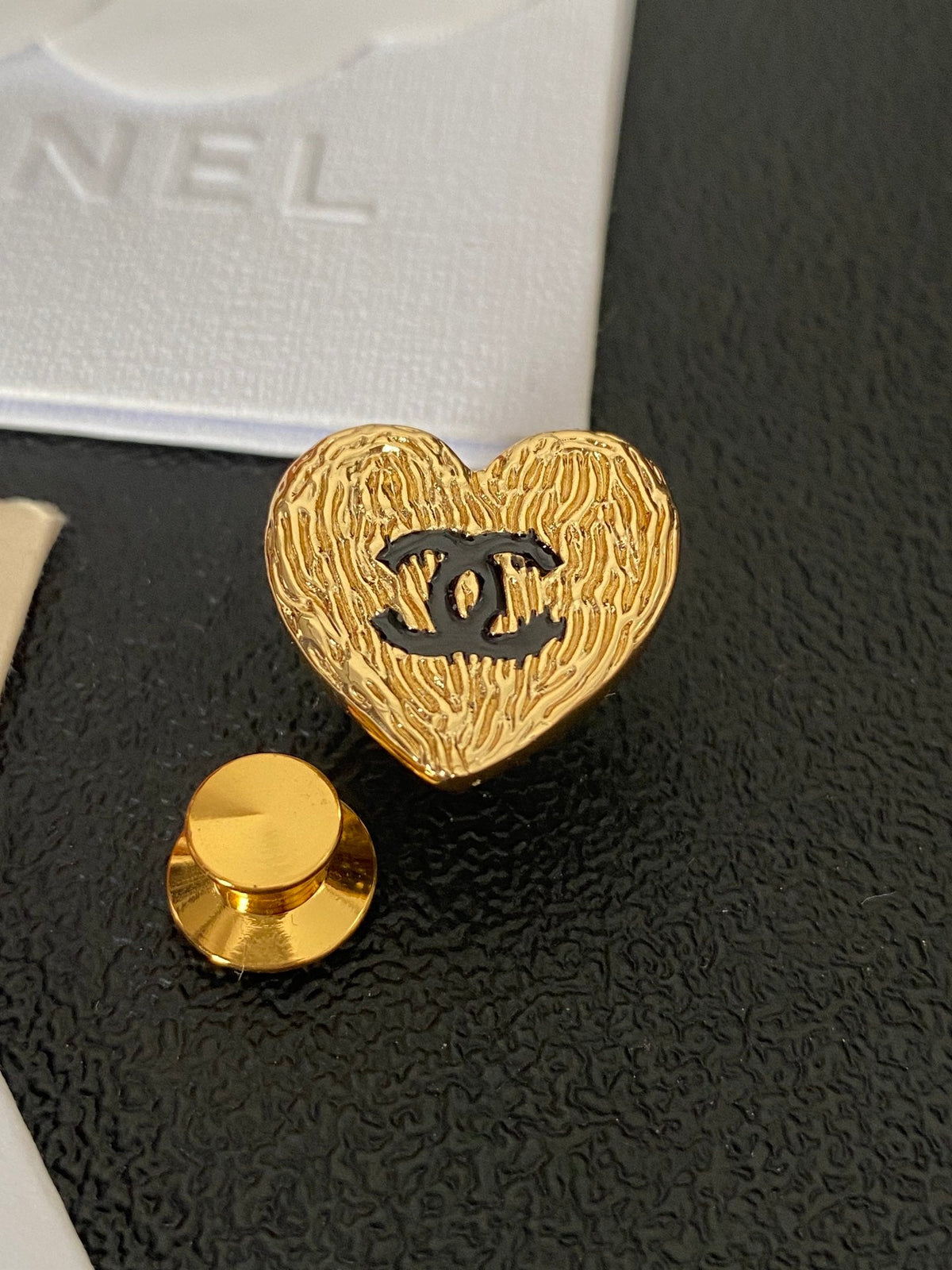 Pleated Heart Brooch