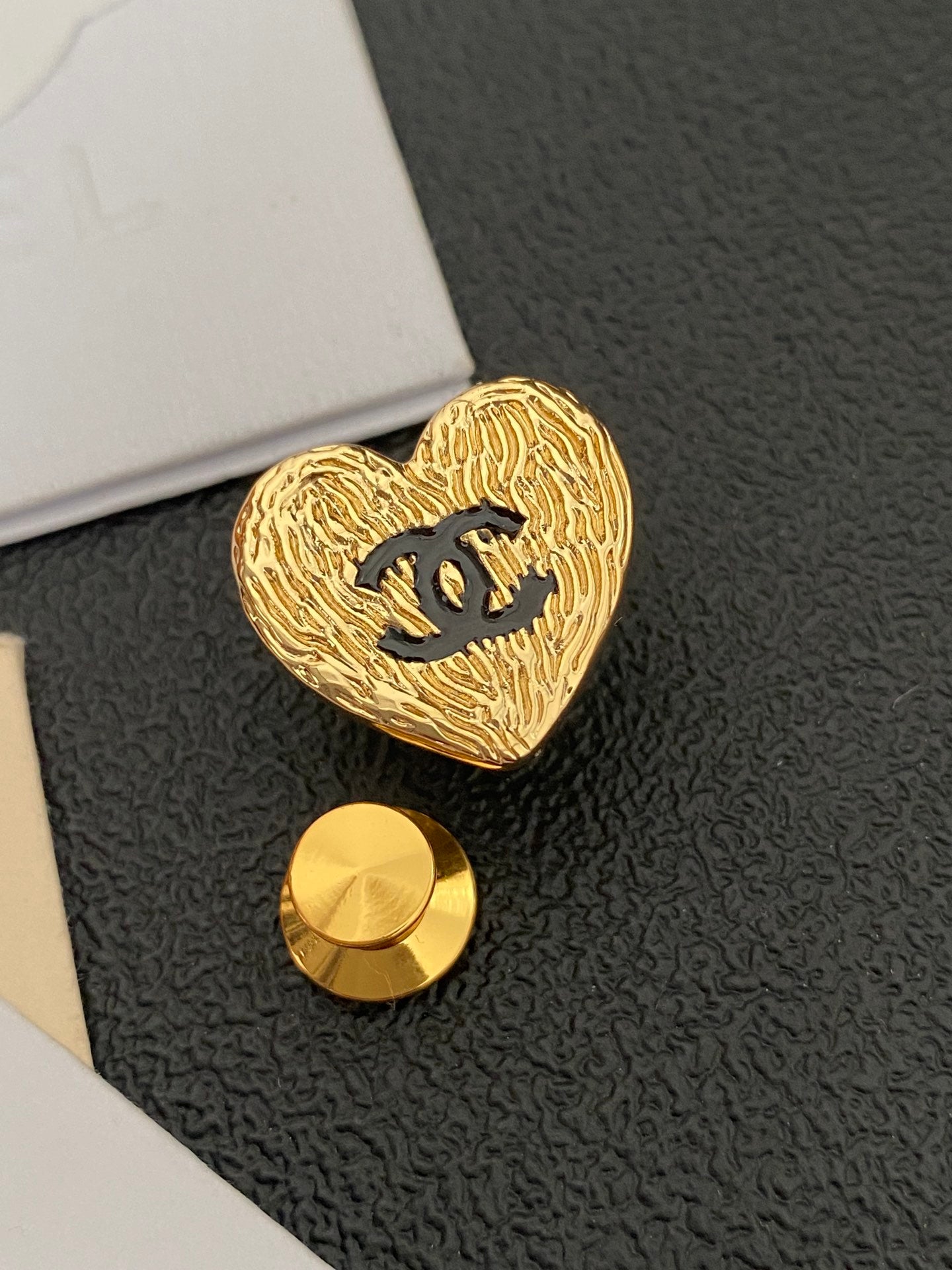 Pleated Heart Brooch