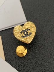 Pleated Heart Brooch