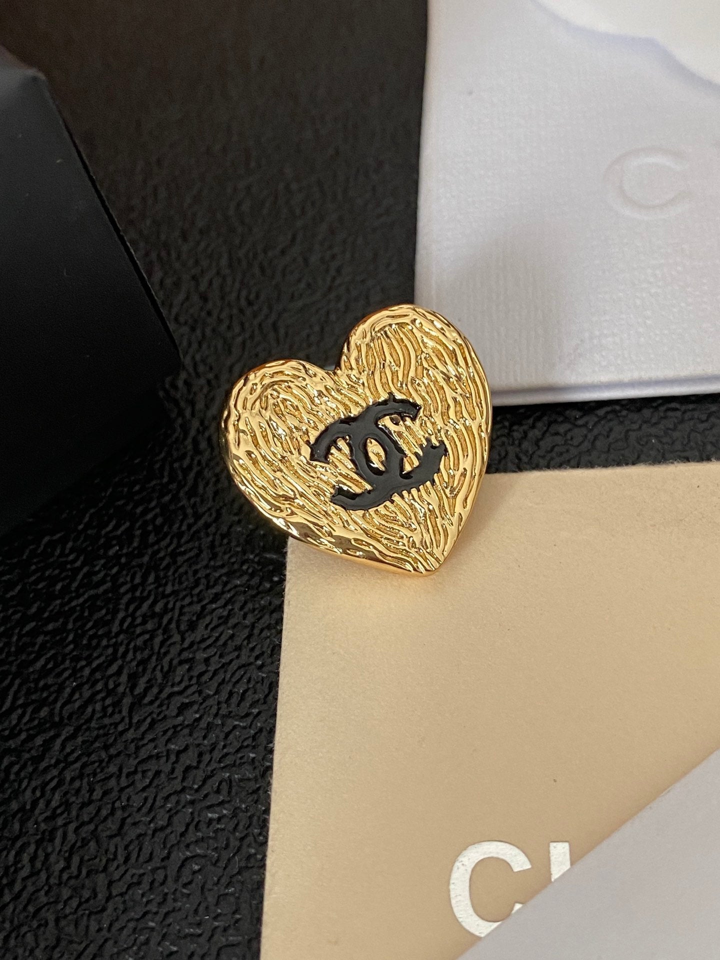 Pleated Heart Brooch