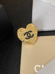 Pleated Heart Brooch