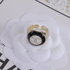 Elegant enamel open ring