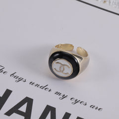 Elegant enamel open ring