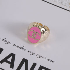 Pleated Enamel Open Ring