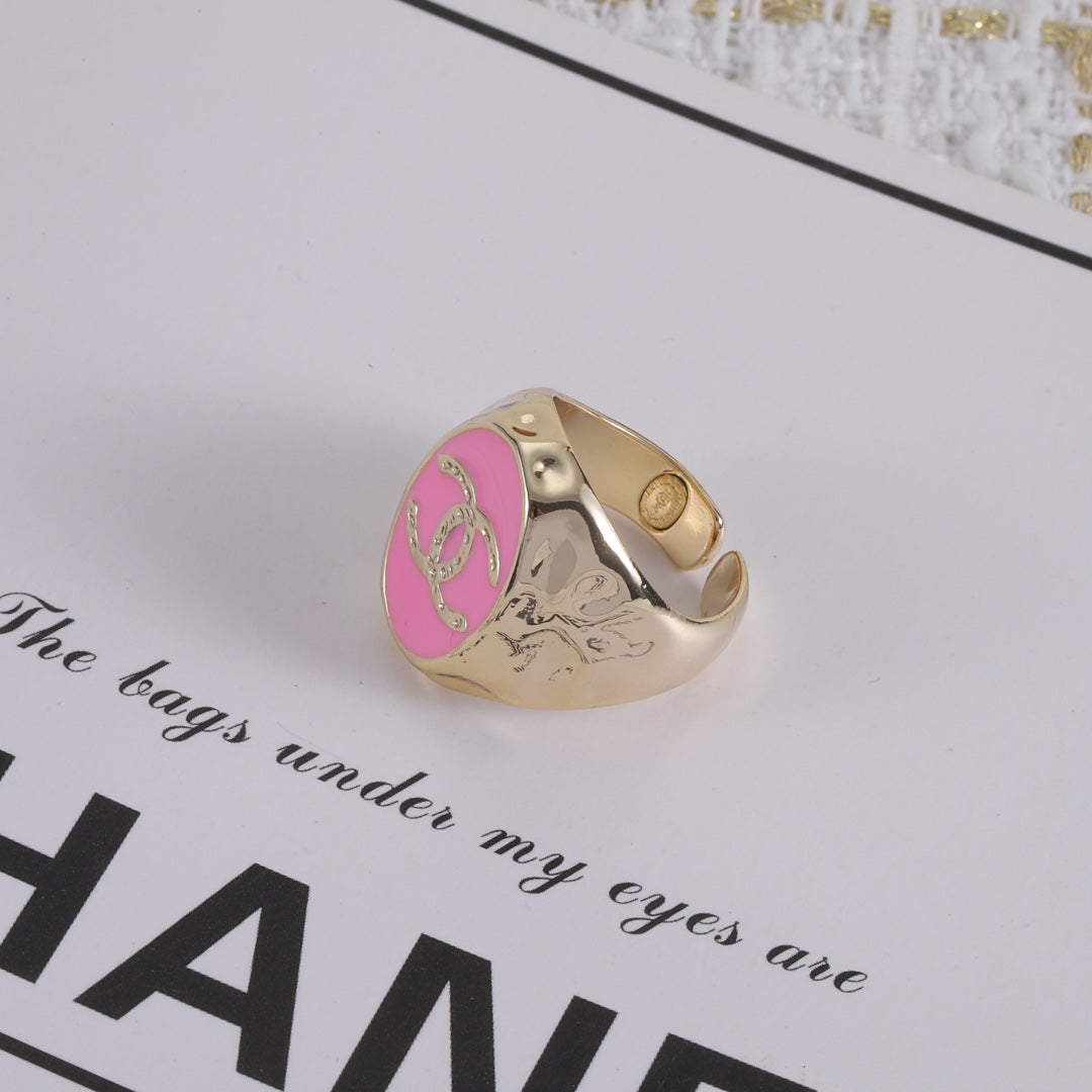 Pleated Enamel Open Ring