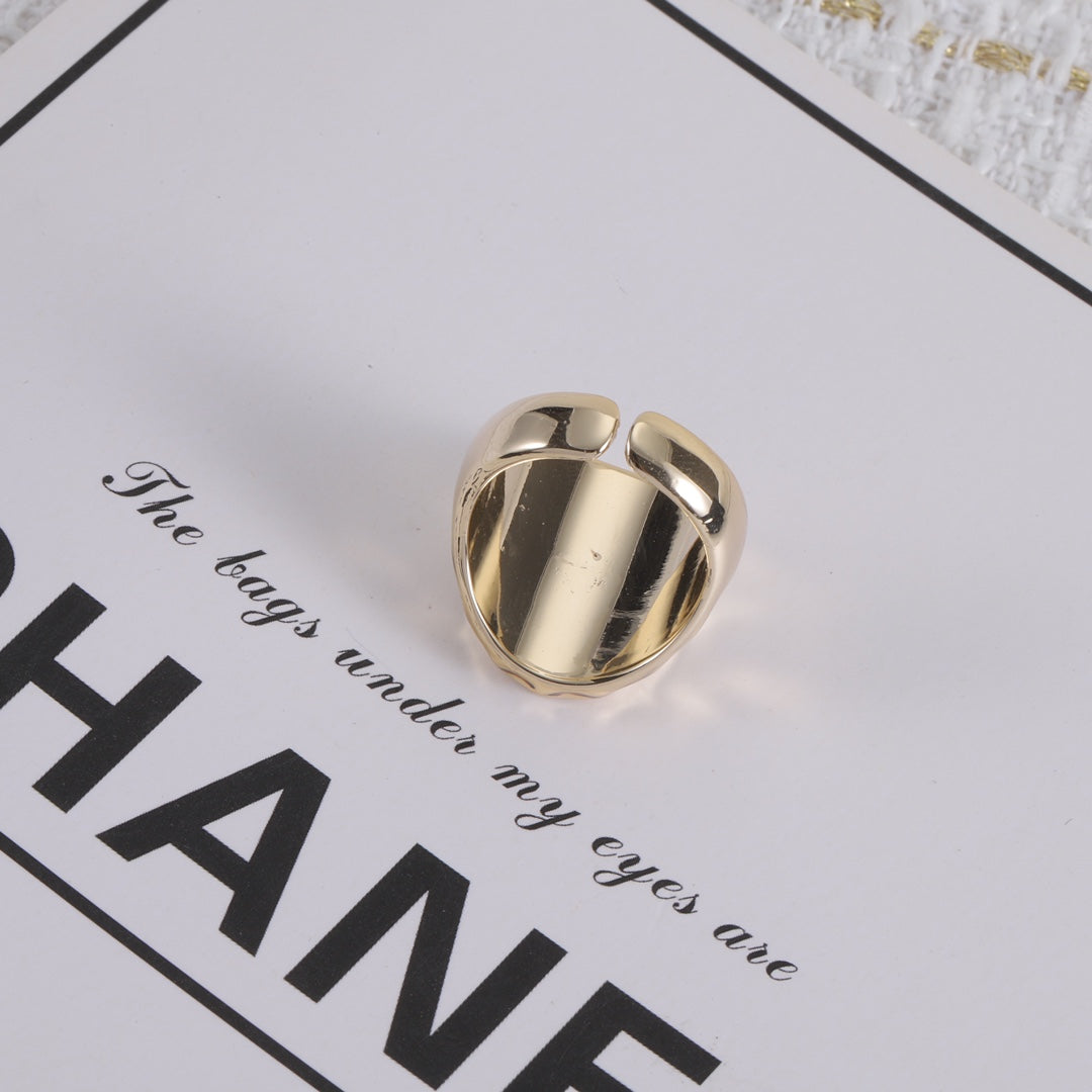 Pleated Enamel Open Ring