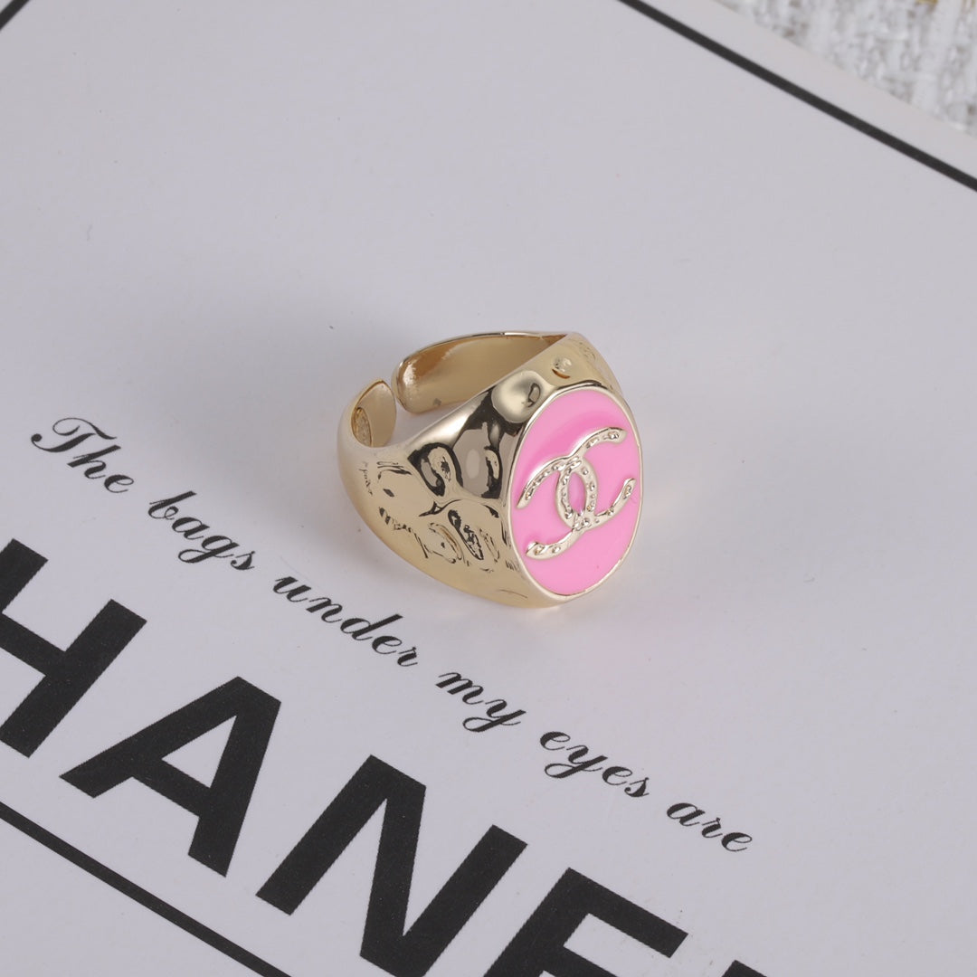 Pleated Enamel Open Ring