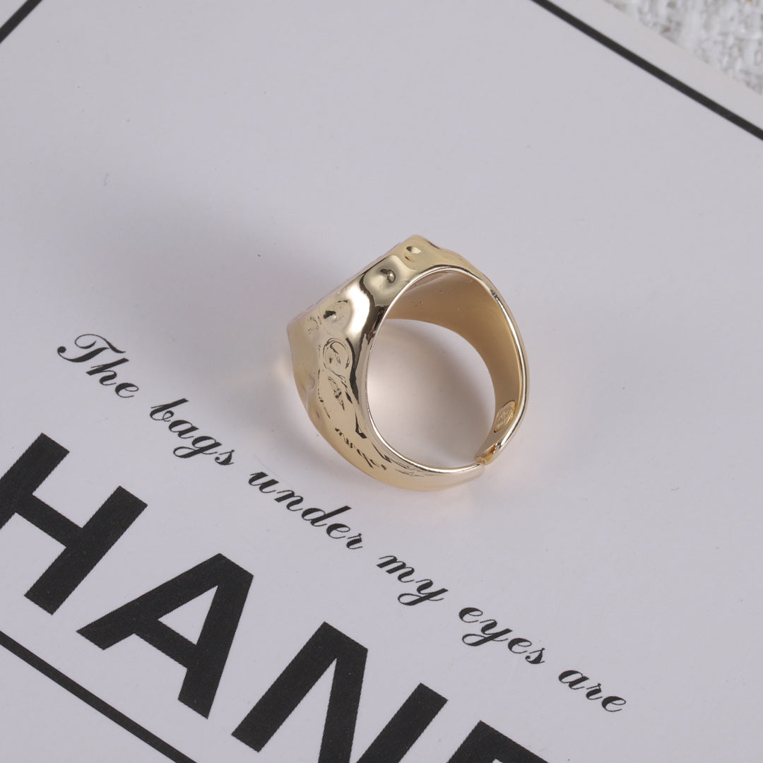 Pleated Enamel Open Ring