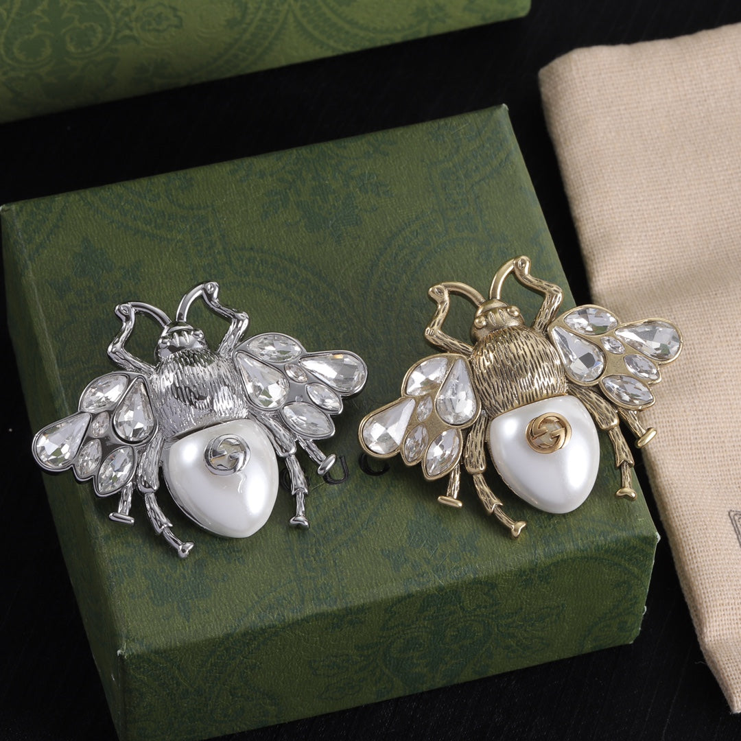 Vintage Diamond Bee Brooch