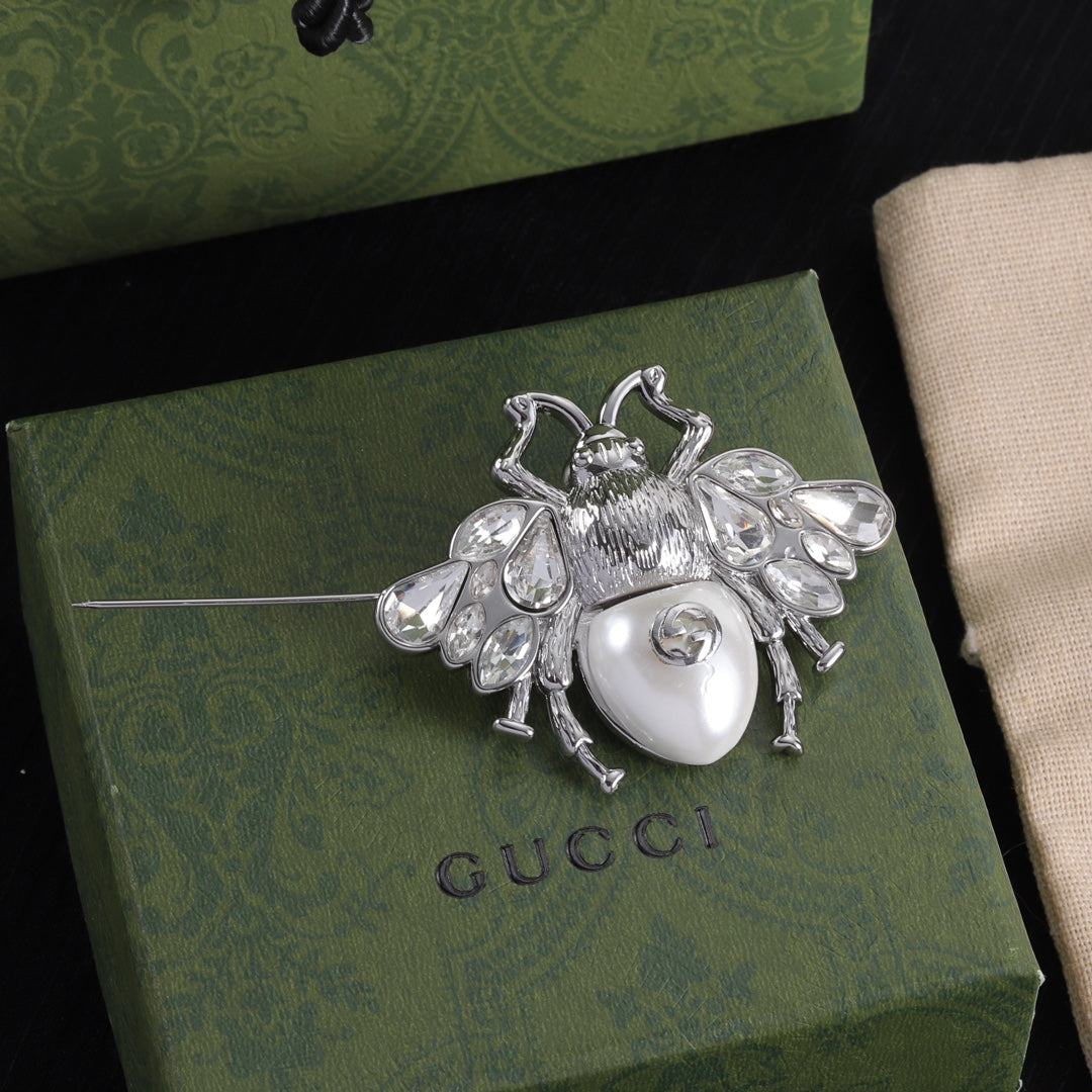Vintage Diamond Bee Brooch