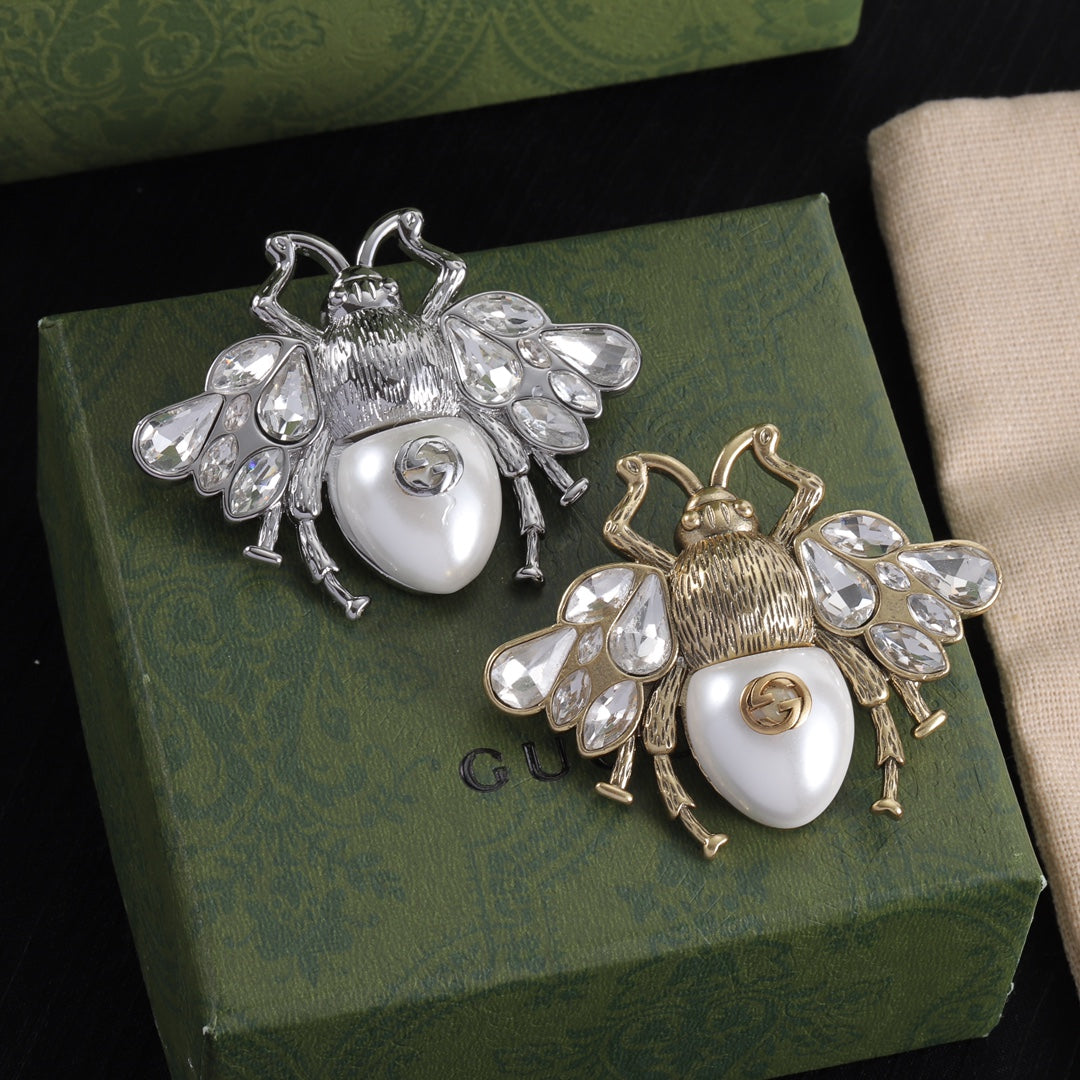 Vintage Diamond Bee Brooch