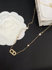 Diamond and pearl necklace