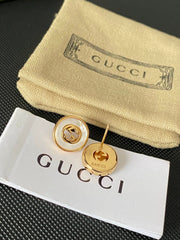 Monogram Hollow Pearl Earrings
