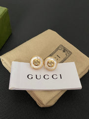 Monogram Hollow Pearl Earrings