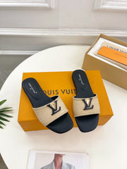 Straw Flat Slippers
