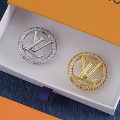Colored Diamond Round Brooch