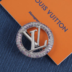 Colored Diamond Round Brooch