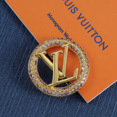 Colored Diamond Round Brooch