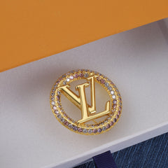 Colored Diamond Round Brooch