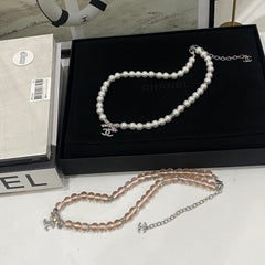 Pearl & Pink Bead Necklace