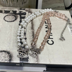 Pearl & Pink Bead Necklace