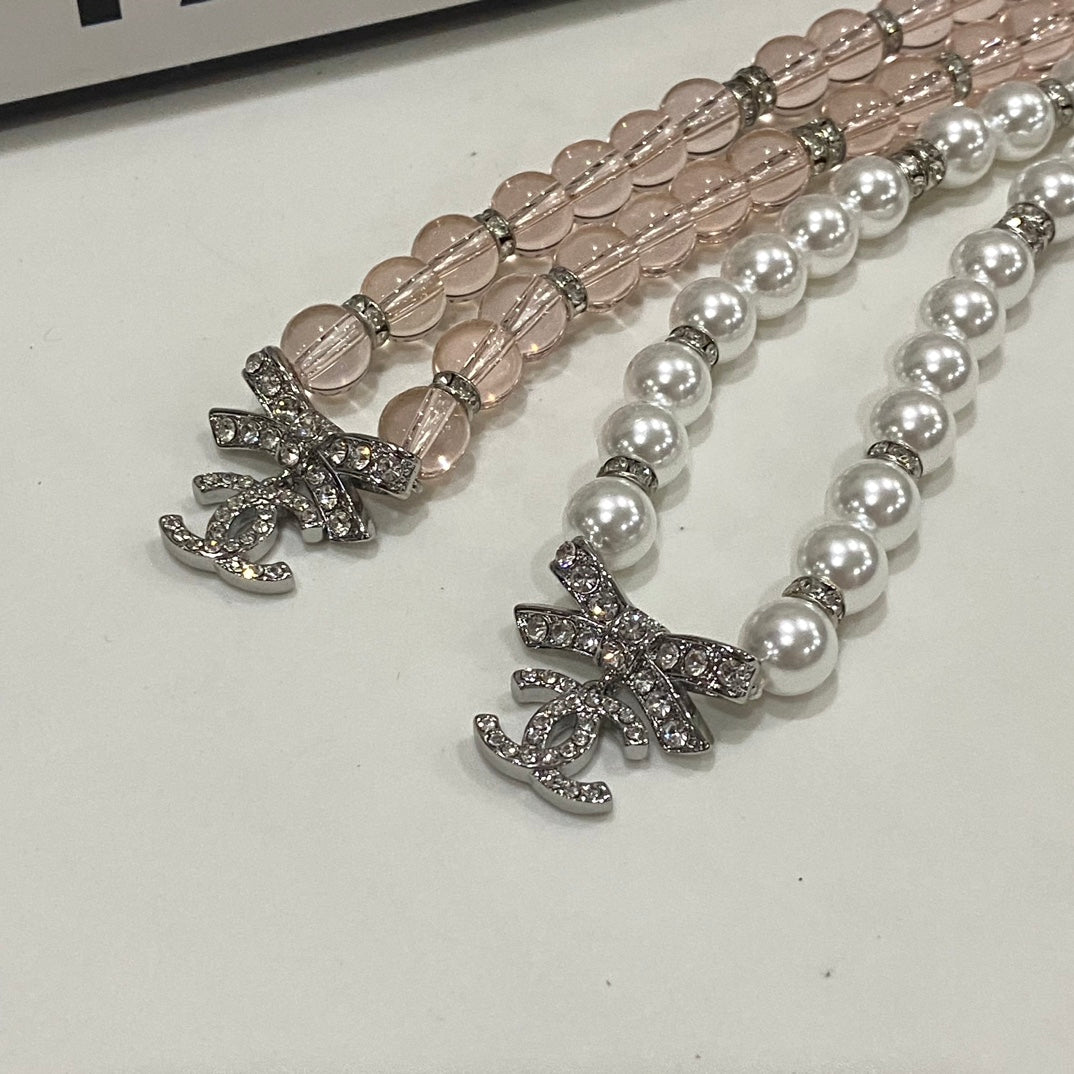 Pearl & Pink Bead Necklace