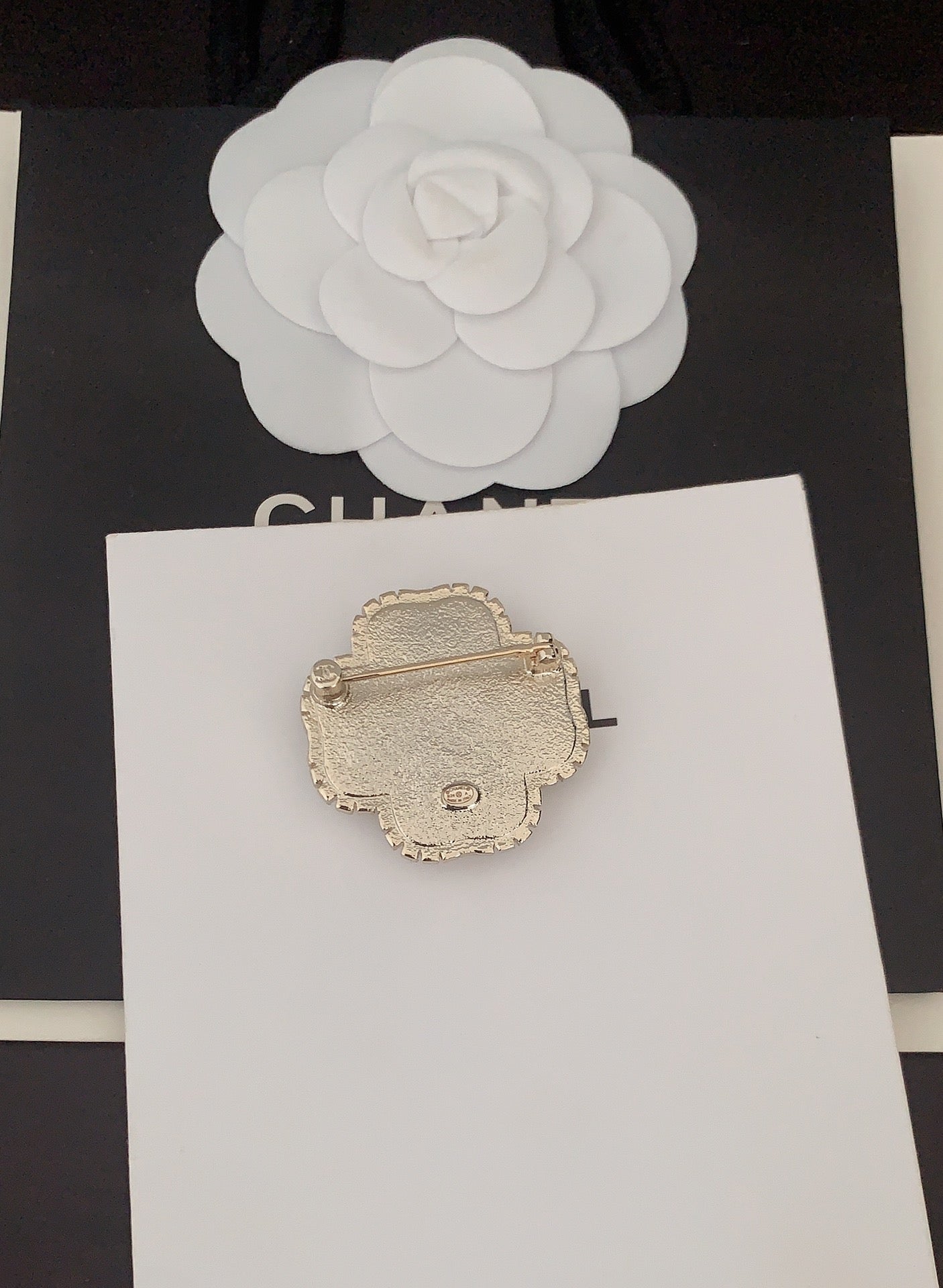 White Pearl Camellia Brooch