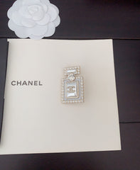 White Pearl Perfume Bottle Brooch