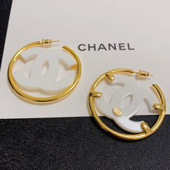 Acrylic Monogram Big Circle Earrings
