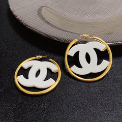 Acrylic Monogram Big Circle Earrings
