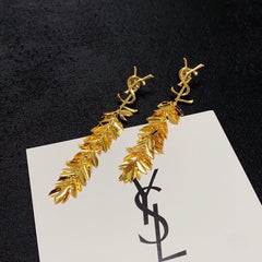 Long Tassel Leaf Earrings